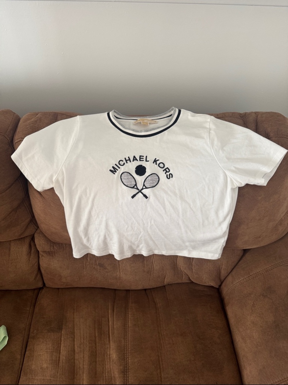 Michael Kors White Tee with Navy Tennis Graphic